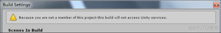 【Unity 3D】Because you are not a member of this project this build will not access Unity services._Warning